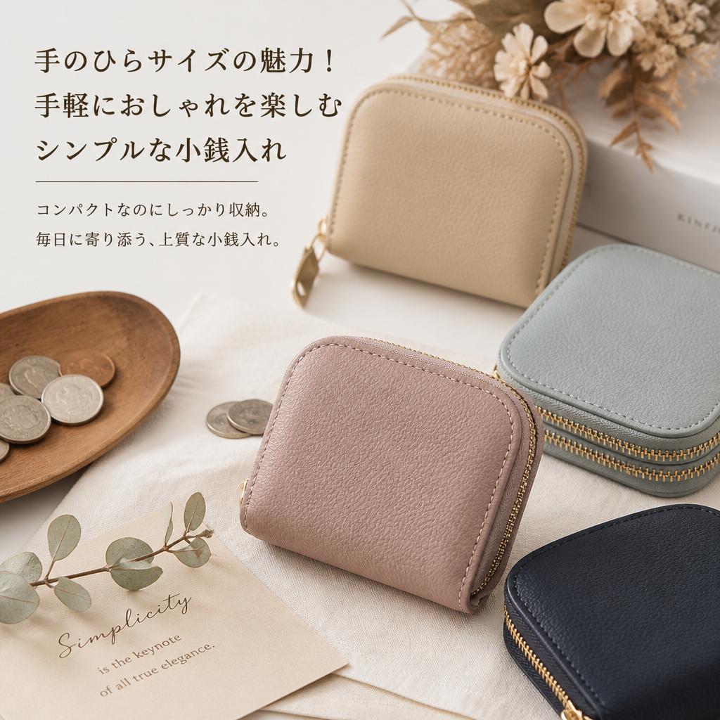 手のひらサイズの魅力！手軽におしゃれを楽しむシンプルな小銭入れ
