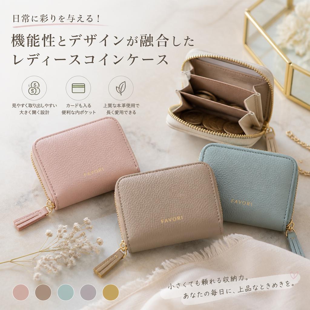 日常に彩りを与える！機能性とデザインが融合したレディースコインケース