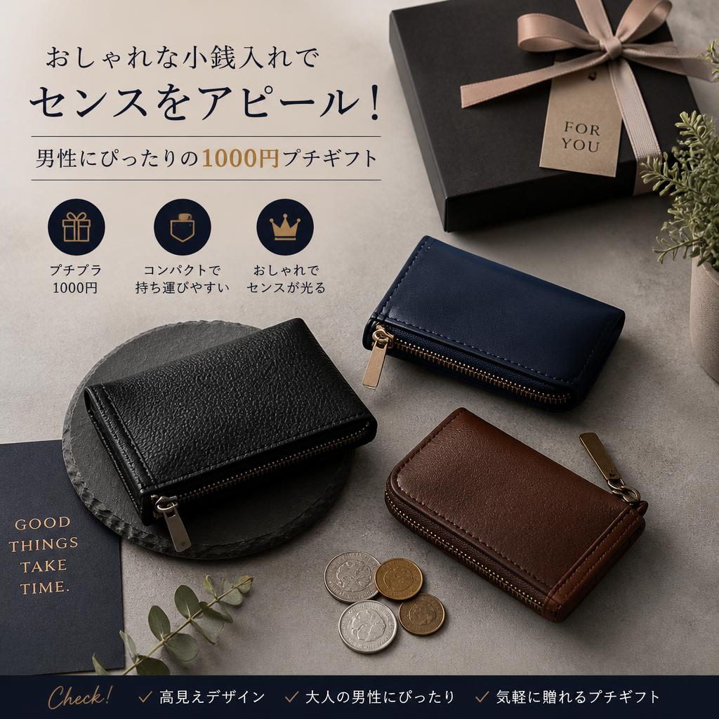 おしゃれな小銭入れでセンスをアピール！男性にぴったりの1000円プチギフト