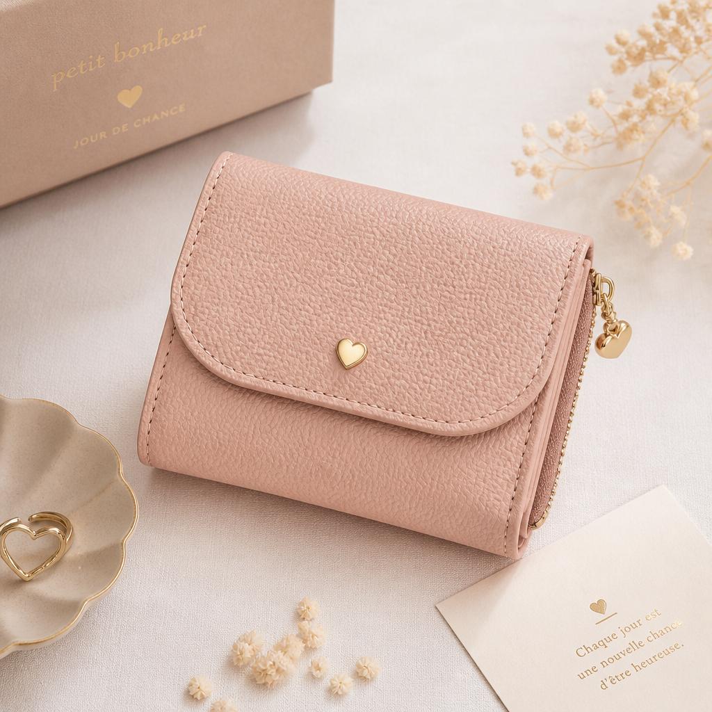 シンプルだけど、かわいいが詰まった本革財布