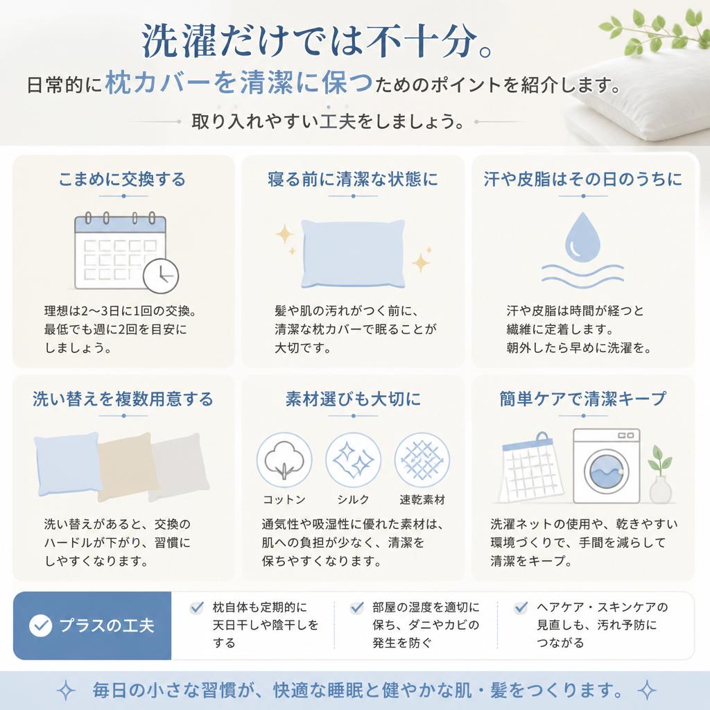 枕カバーを清潔に保つポイント