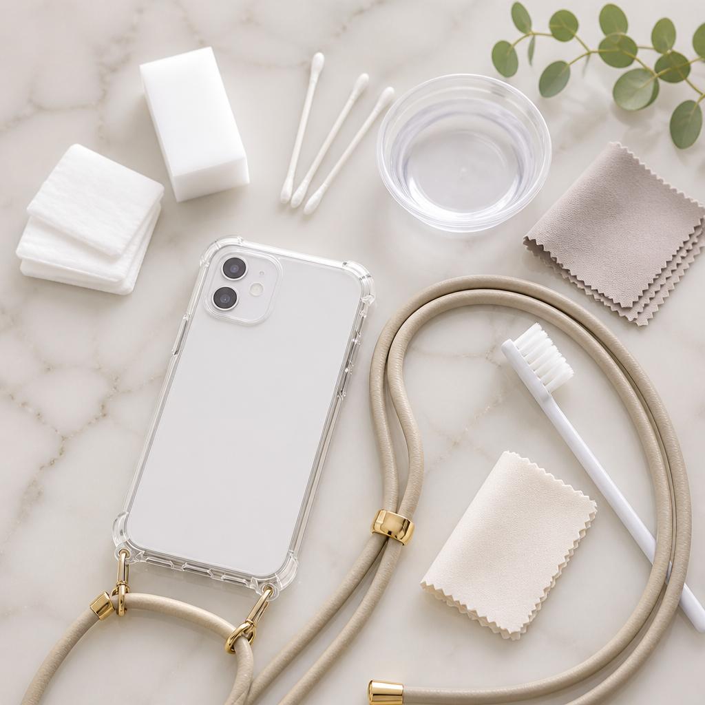 身近な100均グッズでスマホショルダーをピカピカに！